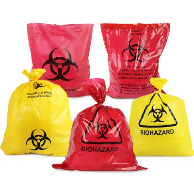 Bolsa de basura de plástico Biohazard Bolsa de residuos médicos para Hospital Clinic