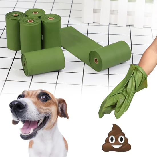 Compostable 100% Biodegradable Caca de perro Productos para mascotas Suministro de mascotas Bolsa de basura Bolsa de basura Bolsa de embalaje