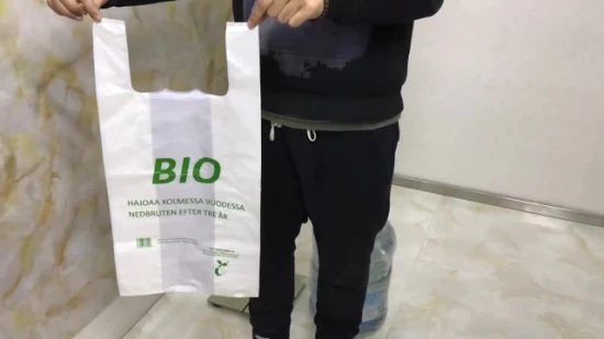 Compostable Biodegradable Basura Cordón Ziplock Basura Basura Caca de perro Pañal PLA LDPE HDPE Fabricante de envases de alimentos Chaleco impreso personalizado Camiseta Bolsa